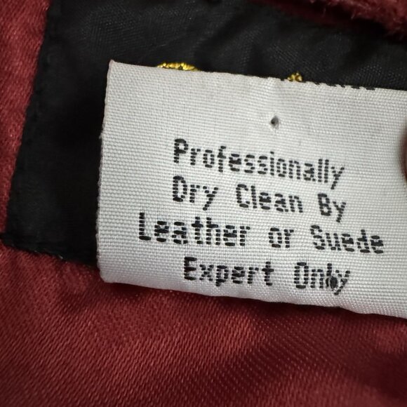 Bob Mackie Wearable Art Jacket Medium Red Suede Gold Embroidered Western Boho - Picture 16 of 16